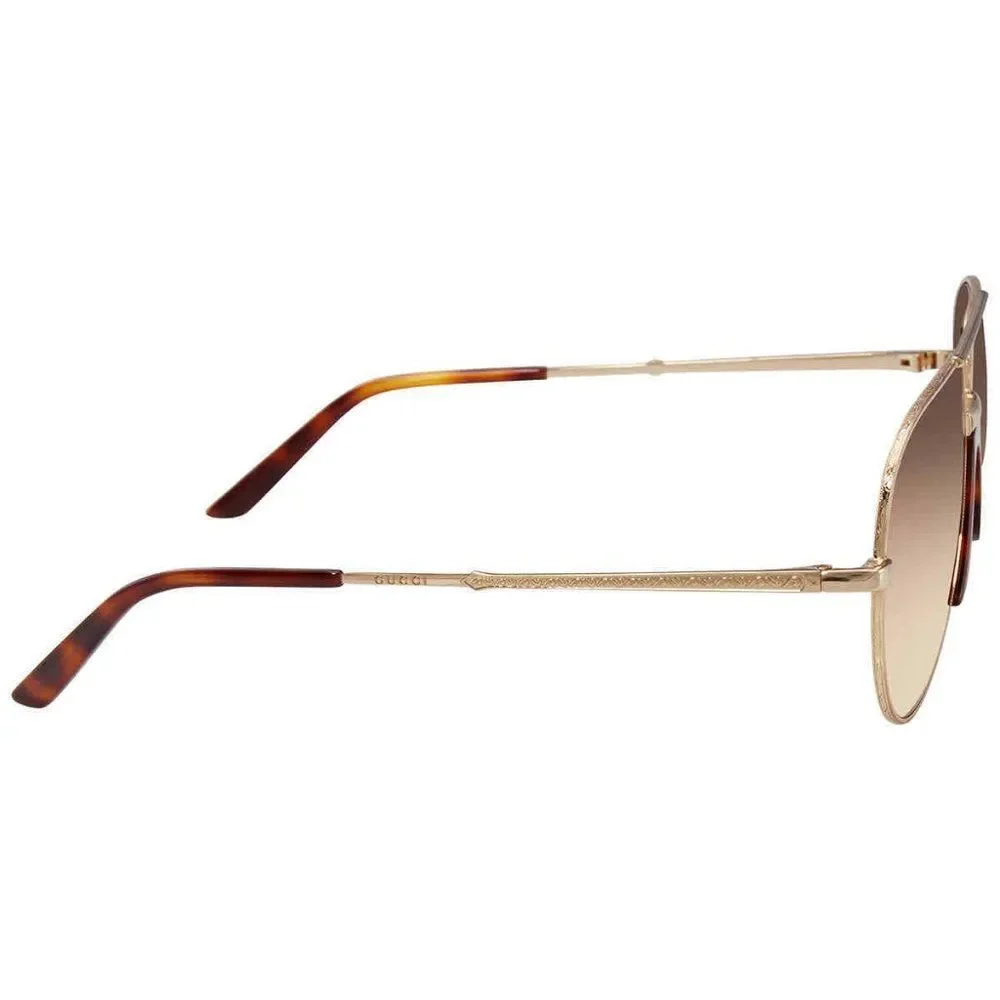 NEW Gucci Brown and Gold Aviator Unisex Sunglasses